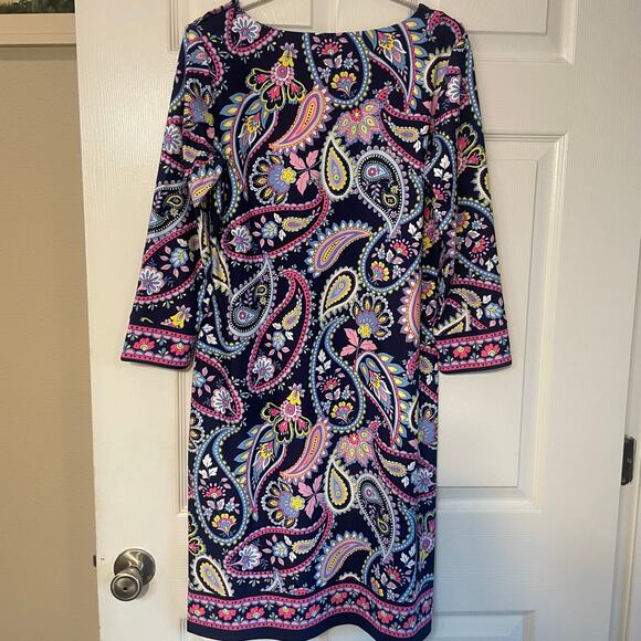 Talbots Effortless Jersey Shift Dress - Blossom Paisley Size Medium - Picture 1 of 11